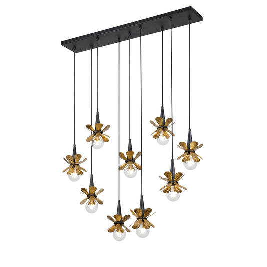 Portinatx 9-Light Linear Chandelier in Satin Black