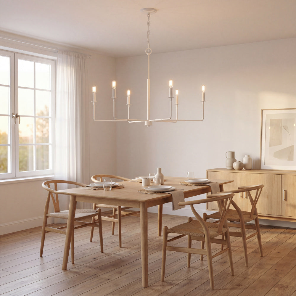 Savoy House Salerno 6-Light Chandelier - Bisque White