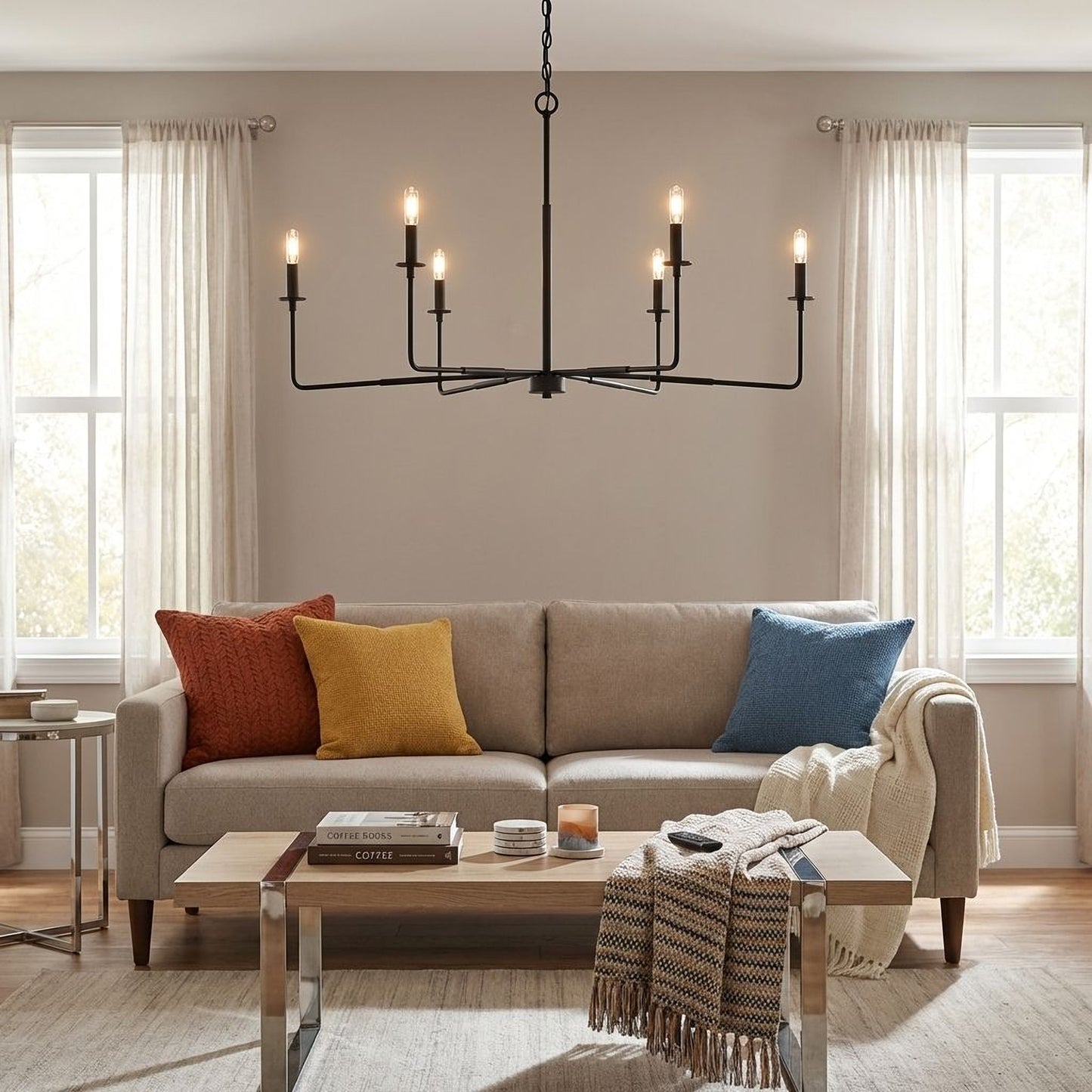 Salerno 6-Light Chandelier in Matte Black