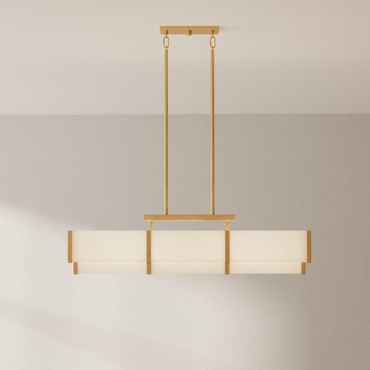 Orleans 5-Light Linear Chandelier Distressed Gold