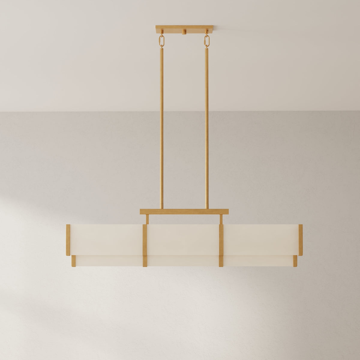 Orleans 5-Light Linear Chandelier Distressed Gold