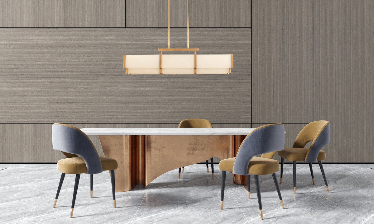 Orleans 5-Light Linear Chandelier Distressed Gold