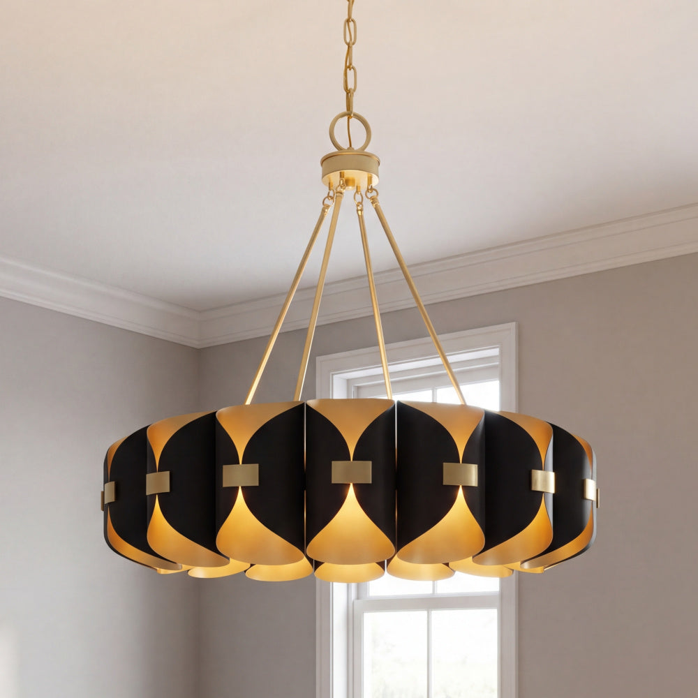 Savoy House Pelham 16-Light Chandelier - Black Cashmere and True Gold