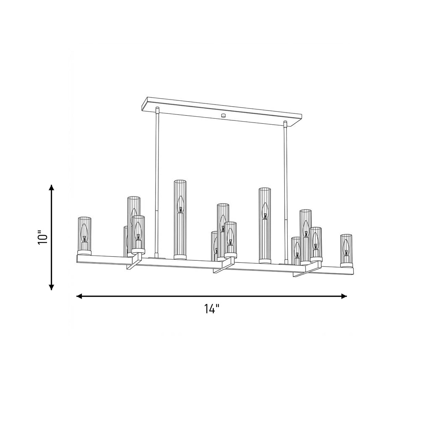 Carina 13-Light Linear Chandelier in Warm Brass