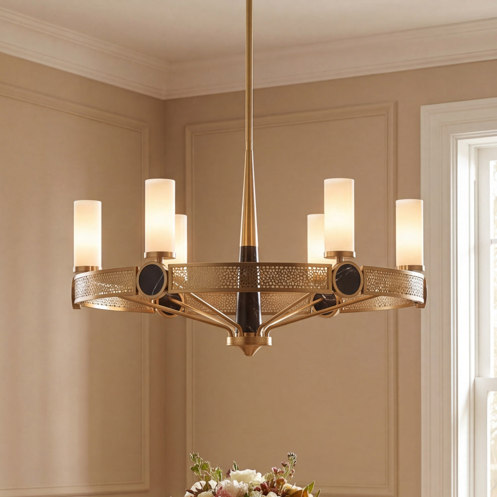Savoy House Farrell 6-Light Chandelier by Dann Foley - Warm Brass