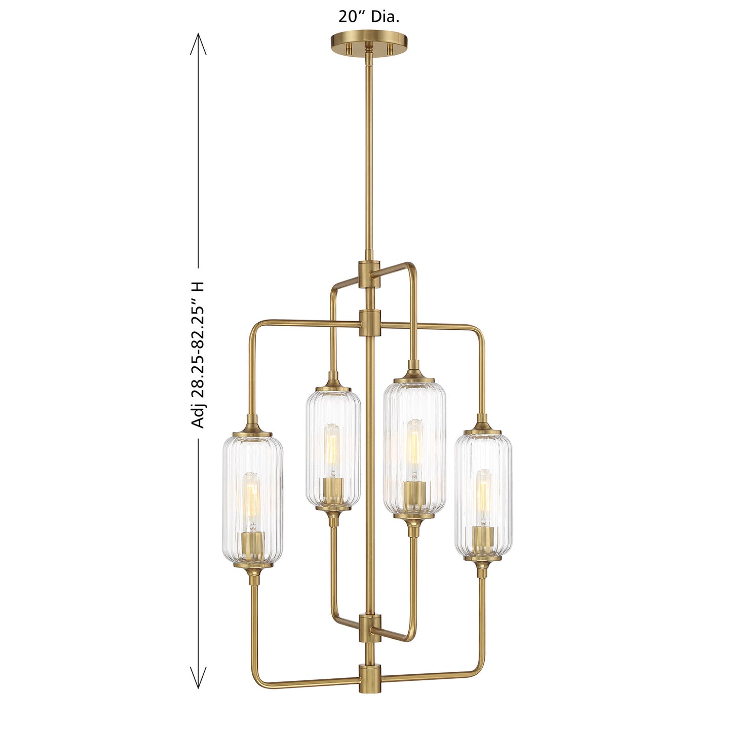 Holton 4-Light Chandelier in Warm Brass