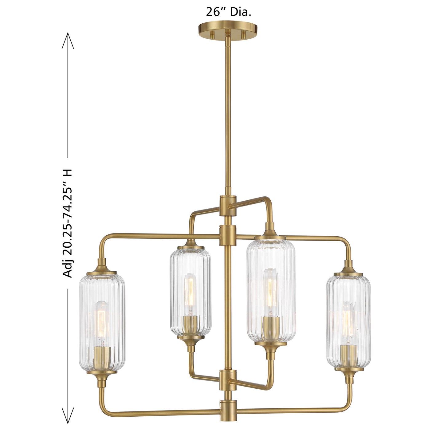 Holton 4-Light Chandelier in Warm Brass