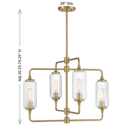 Holton 4-Light Chandelier in Warm Brass