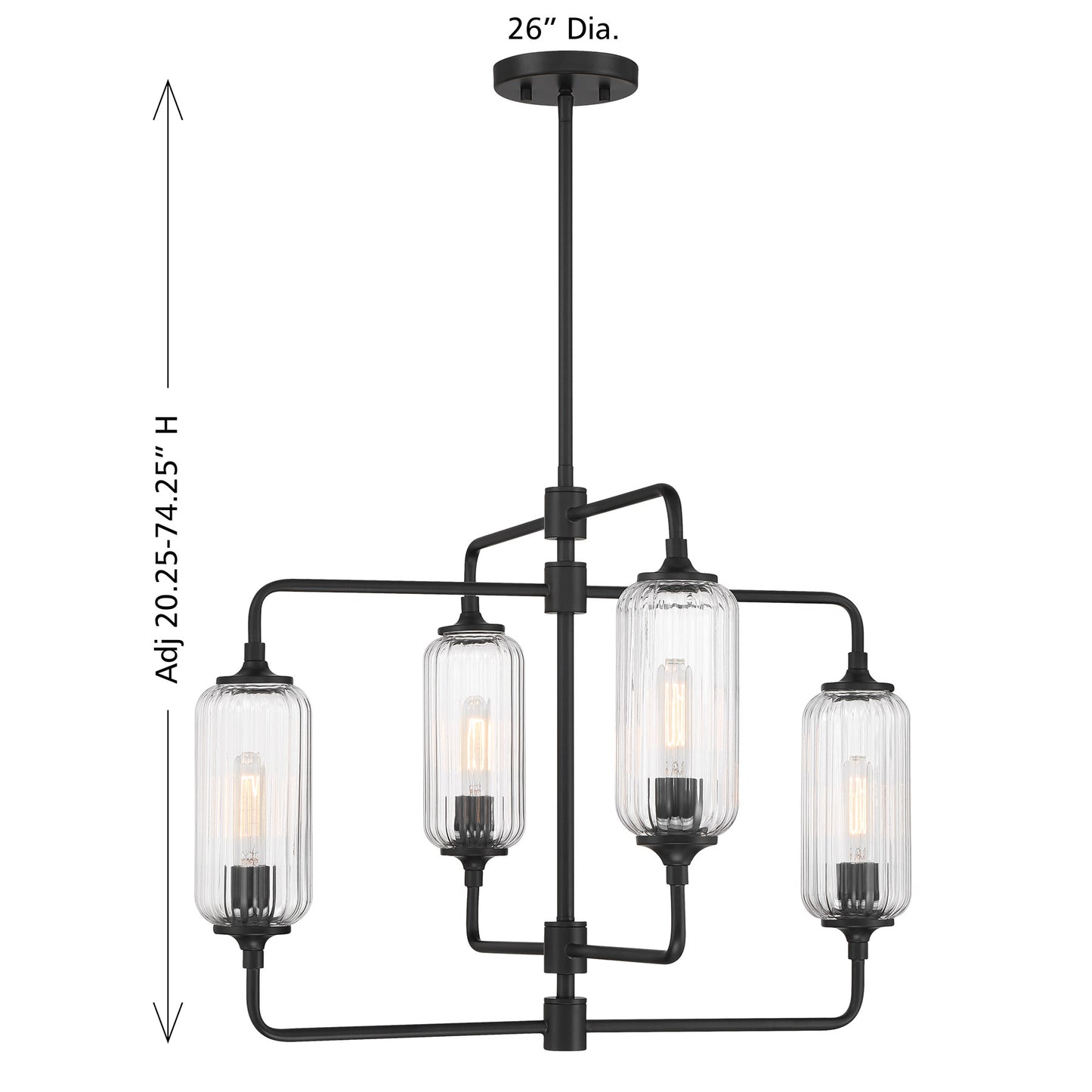 Holton 4-Light Chandelier in Warm Brass