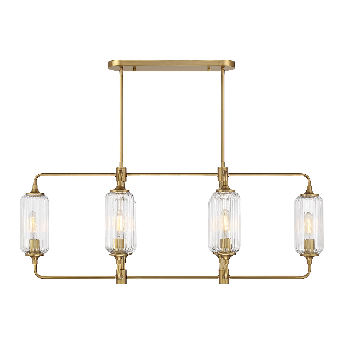 Holton 6-Light Linear Chandelier in Warm Brass