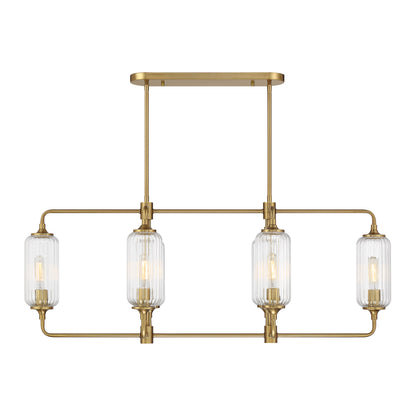 Holton 6-Light Linear Chandelier in Warm Brass