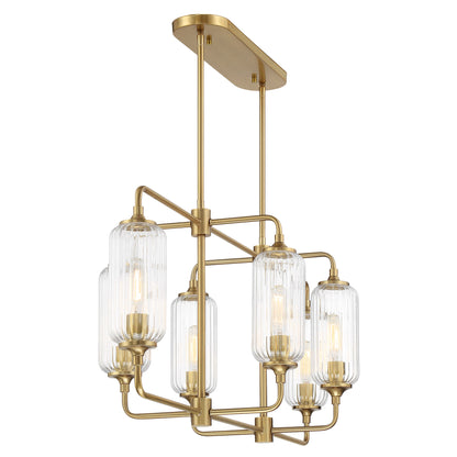 Holton 6-Light Linear Chandelier in Warm Brass