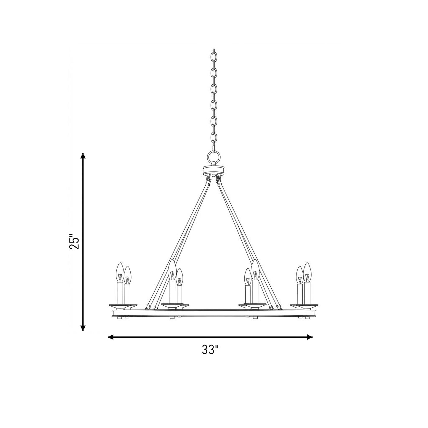 Middleton 8-Light Chandelier in Warm Brass