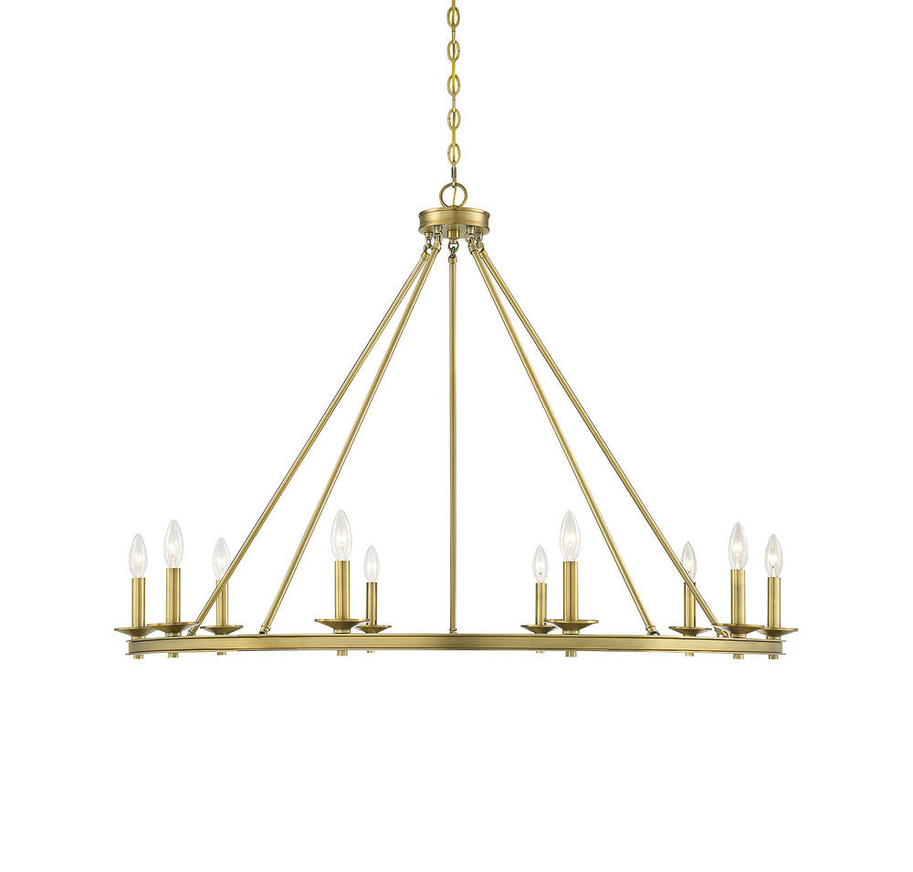Savoy House Middleton 10-Light Chandelier Warm Brass