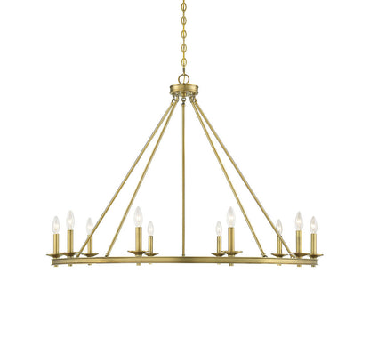 Savoy House Middleton 10-Light Chandelier Warm Brass