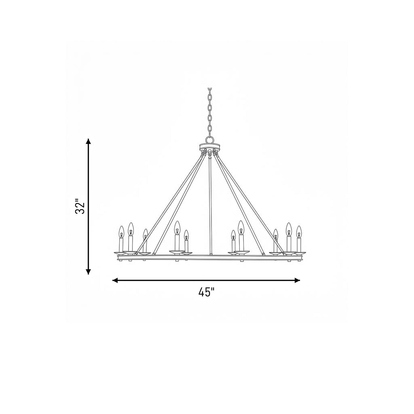 Middleton 10-Light Chandelier in Warm Brass