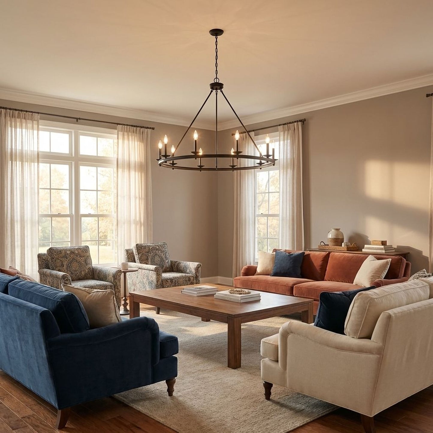 Middleton 10-Light Chandelier in Warm Brass