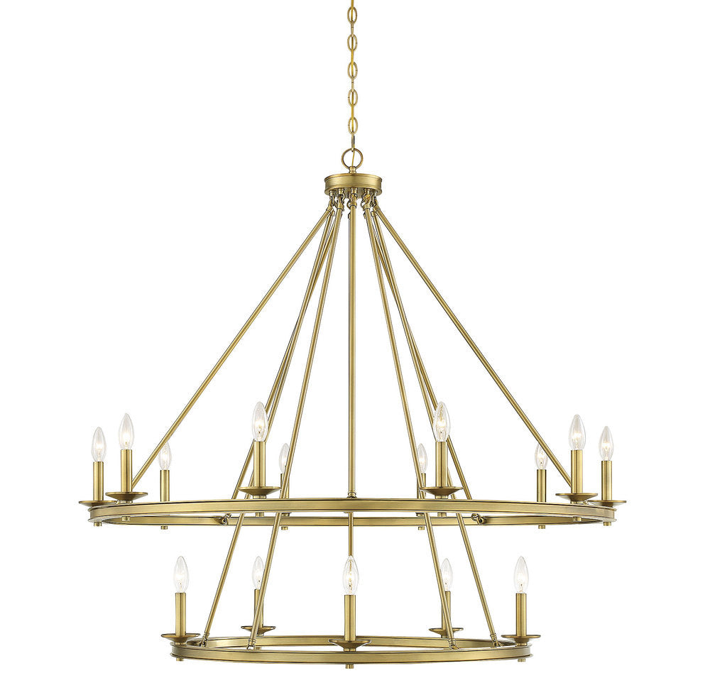 Savoy House Middleton 15-Light Chandelier Warm Brass