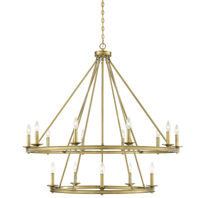 Savoy House Middleton 15-Light Chandelier Warm Brass