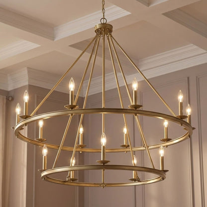 Middleton 15-Light Chandelier in Warm Brass