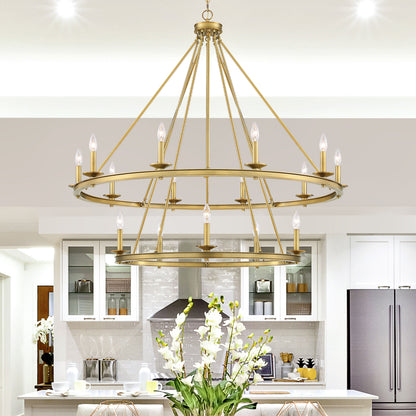 Middleton 15-Light Chandelier in Warm Brass