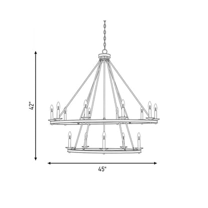 Middleton 15-Light Chandelier in Warm Brass