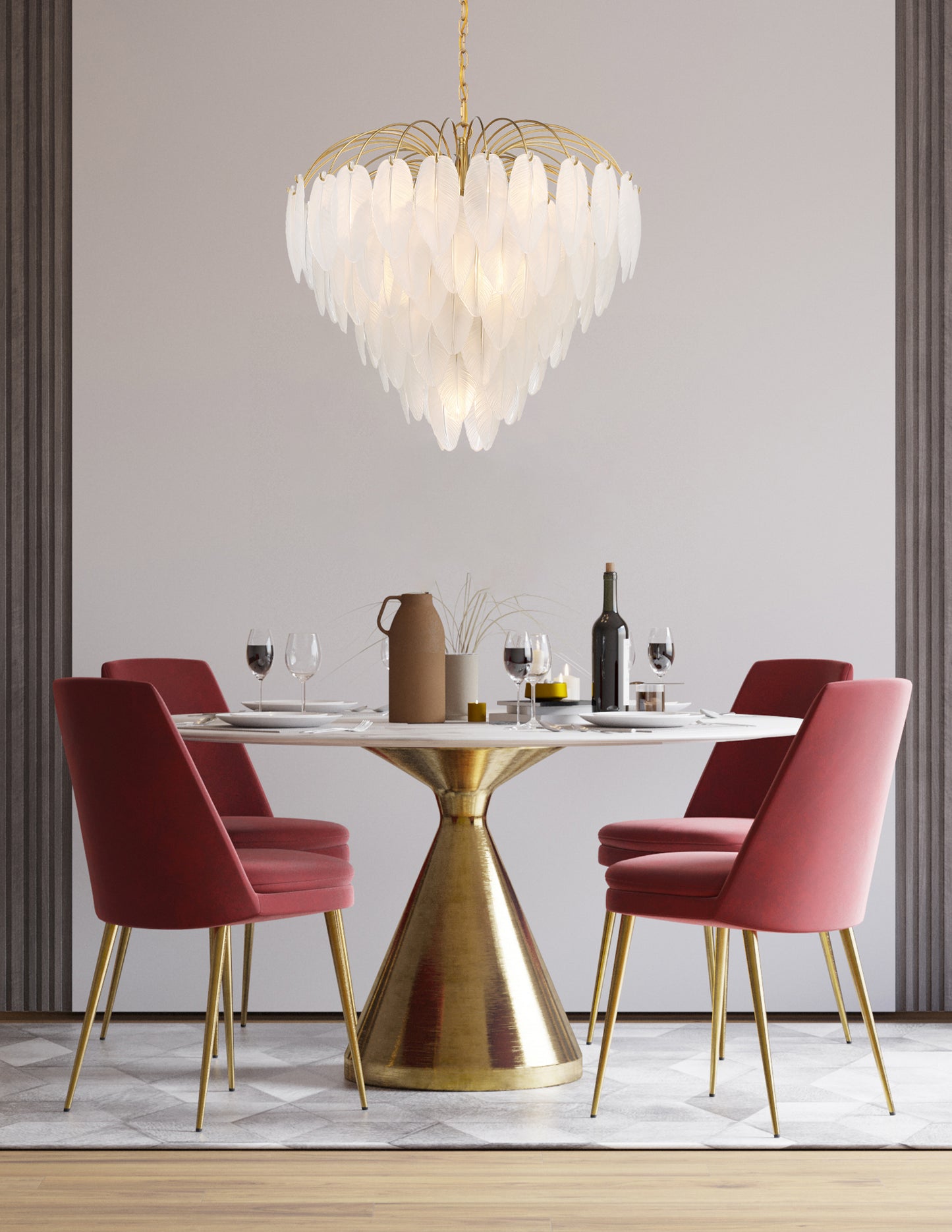 Boa 9-Light Chandelier in Warm Brass by Breegan Jane