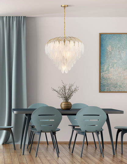 Boa 9-Light Chandelier in Warm Brass by Breegan Jane