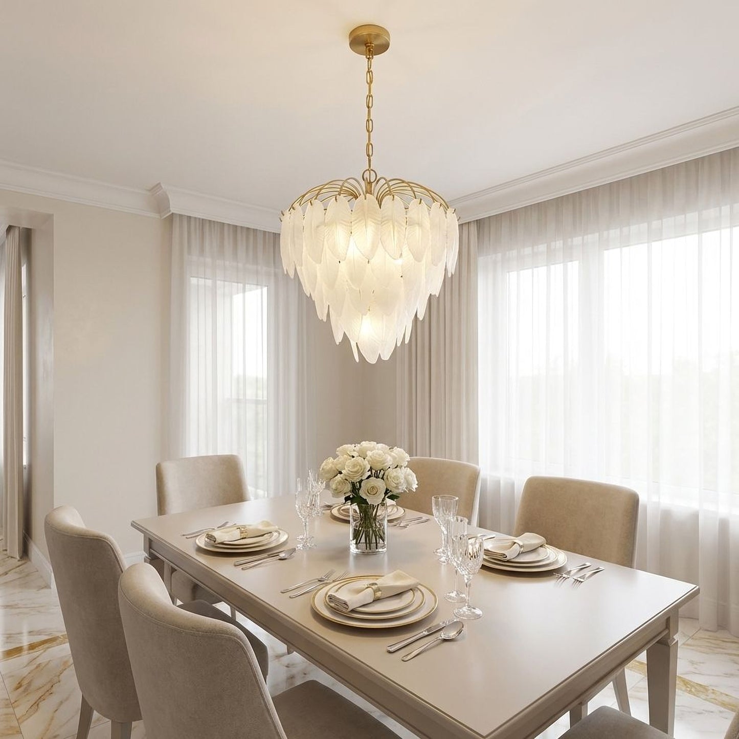 Boa 6-Light Chandelier in Warm Brass by Breegan Jane