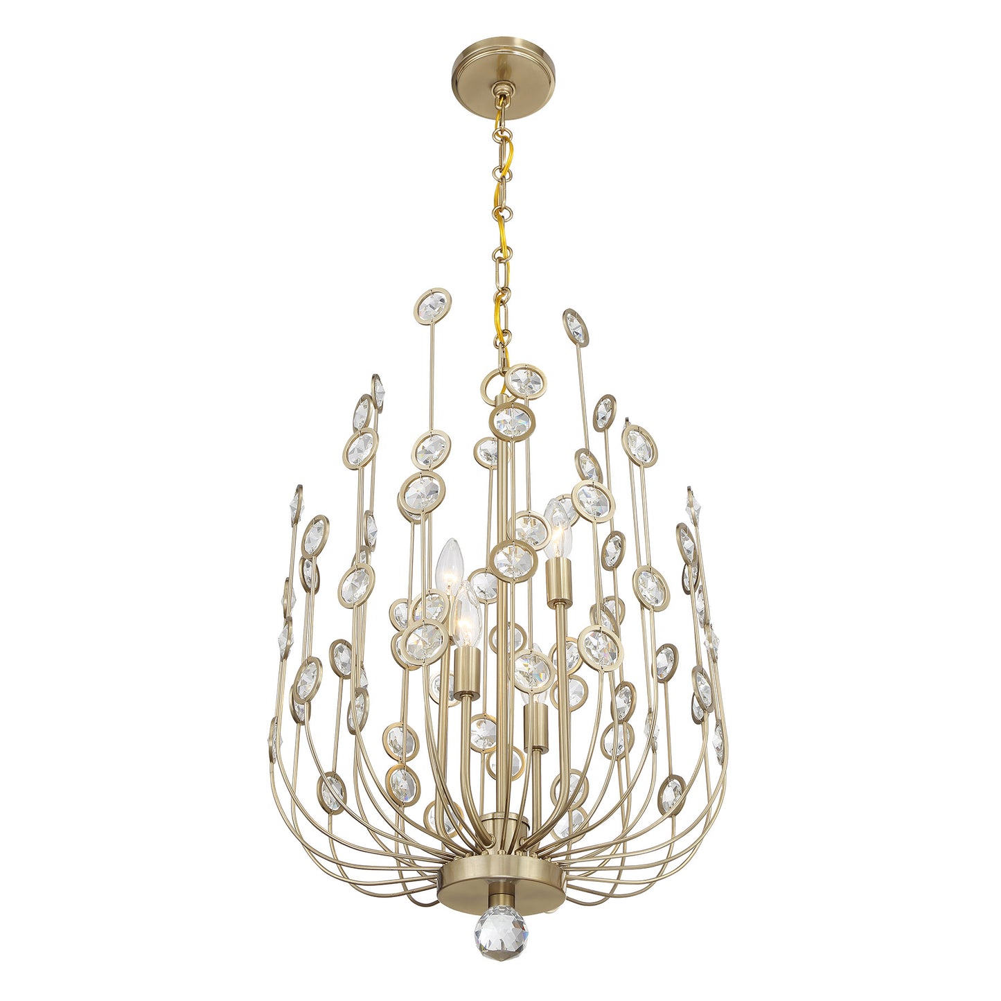 Irina 4-Light Chandelier in Noble Brass