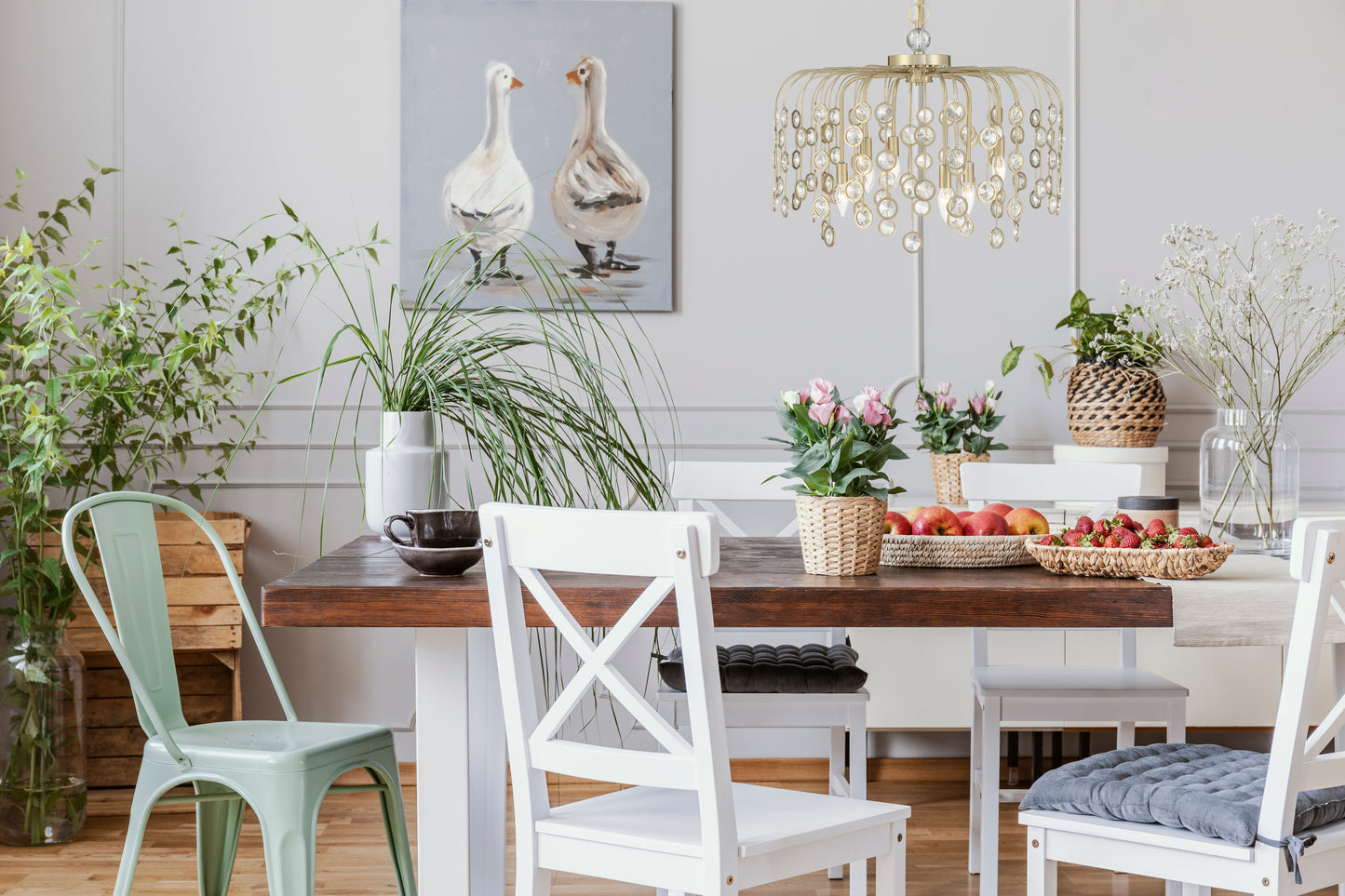 Irina 6-Light Chandelier in Noble Brass
