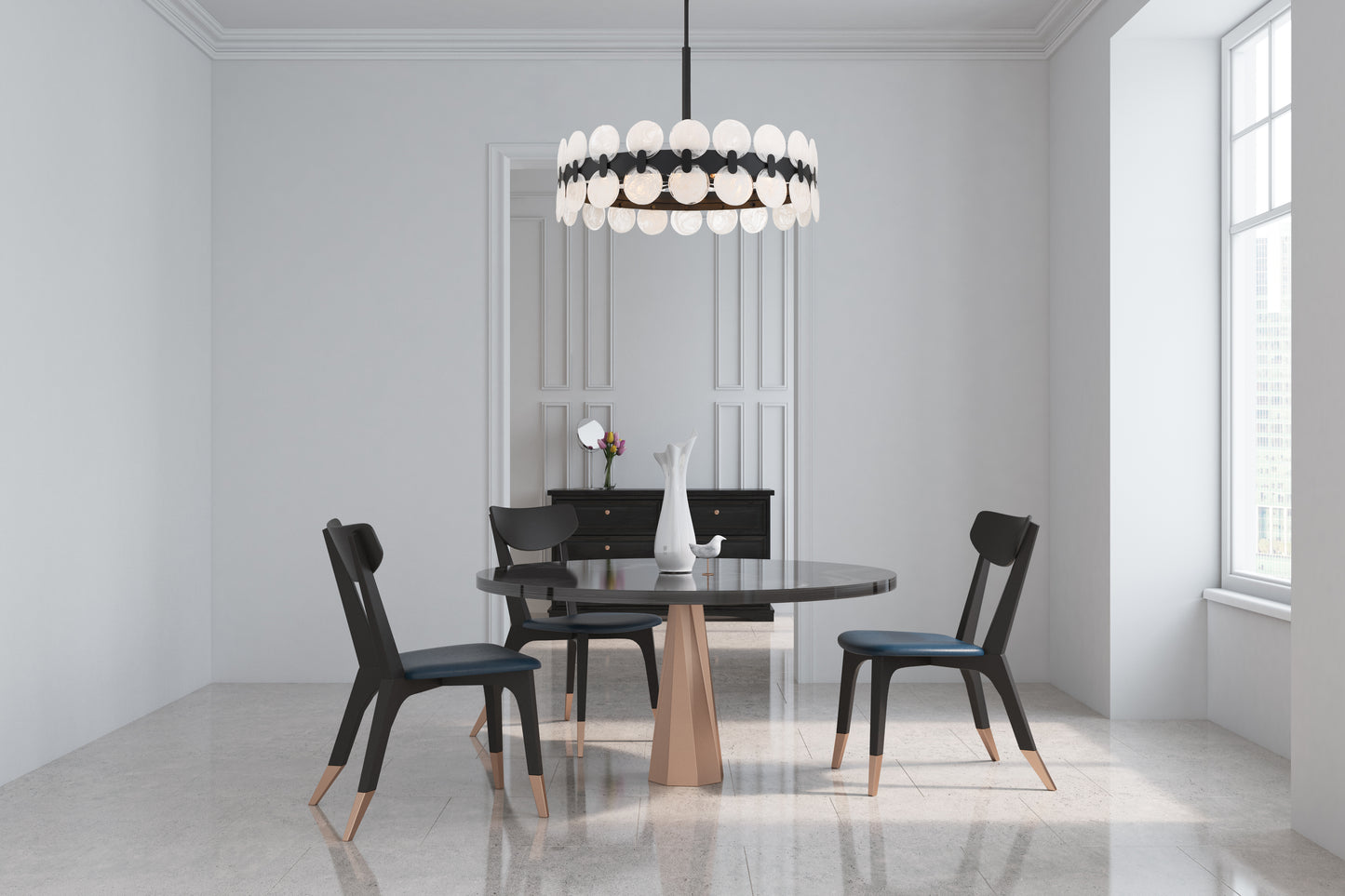 Boca 6-Light Chandelier in Matte Black