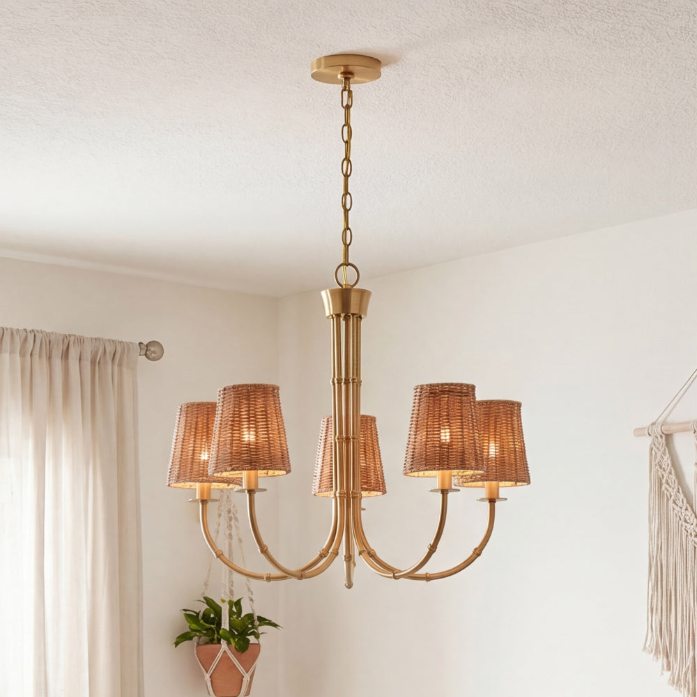 Savoy House Ashbury 5-Light Chandelier - Warm Brass