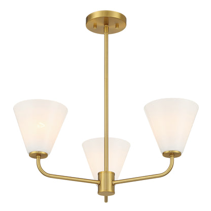 Blair 3-Light Chandelier in Warm Brass