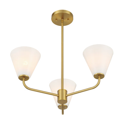 Blair 3-Light Chandelier in Warm Brass