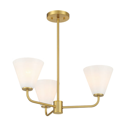 Blair 3-Light Chandelier in Warm Brass