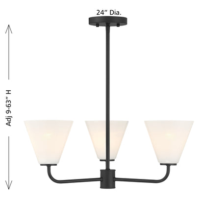 Blair 3-Light Chandelier in Warm Brass