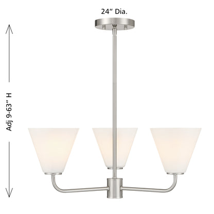 Blair 3-Light Chandelier in Warm Brass