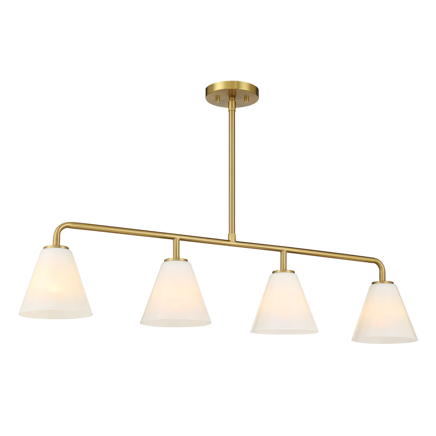 Blair 4-Light Linear Chandelier in Warm Brass