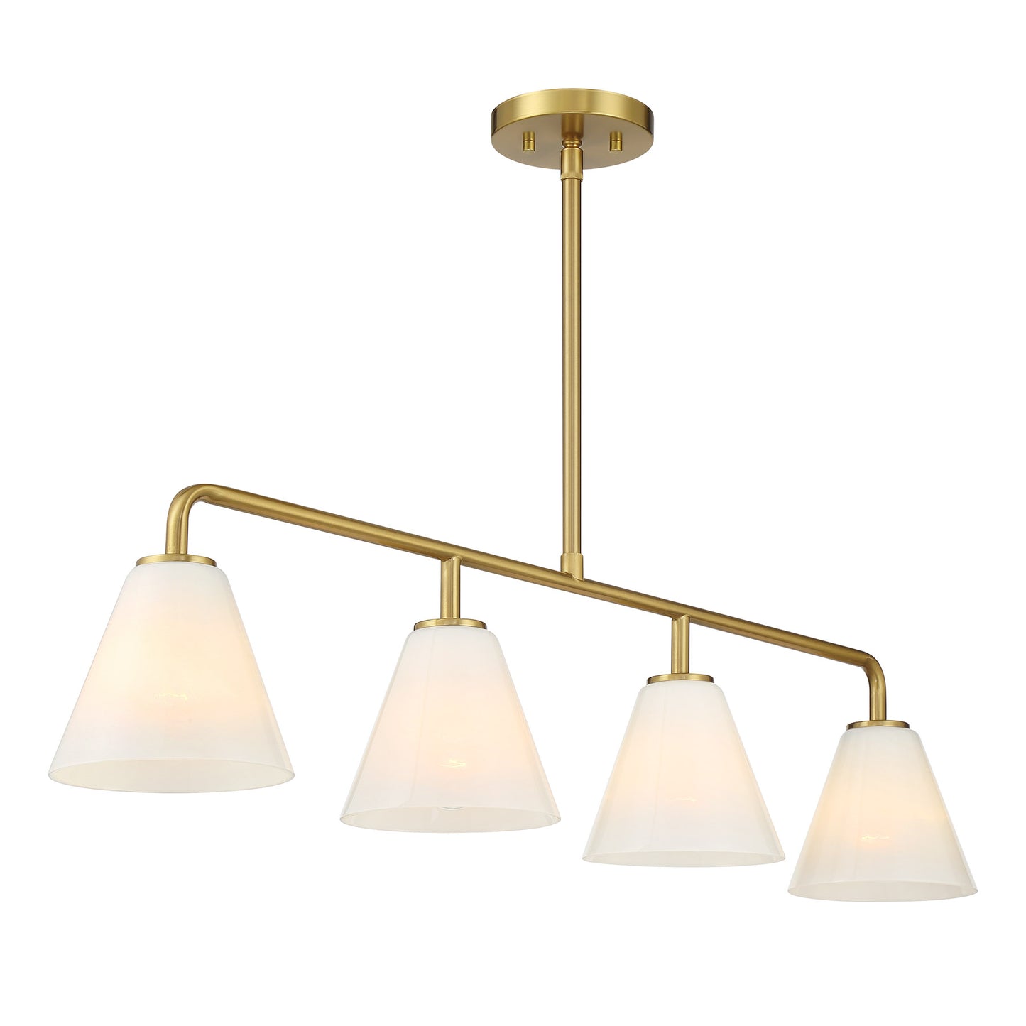 Blair 4-Light Linear Chandelier in Warm Brass