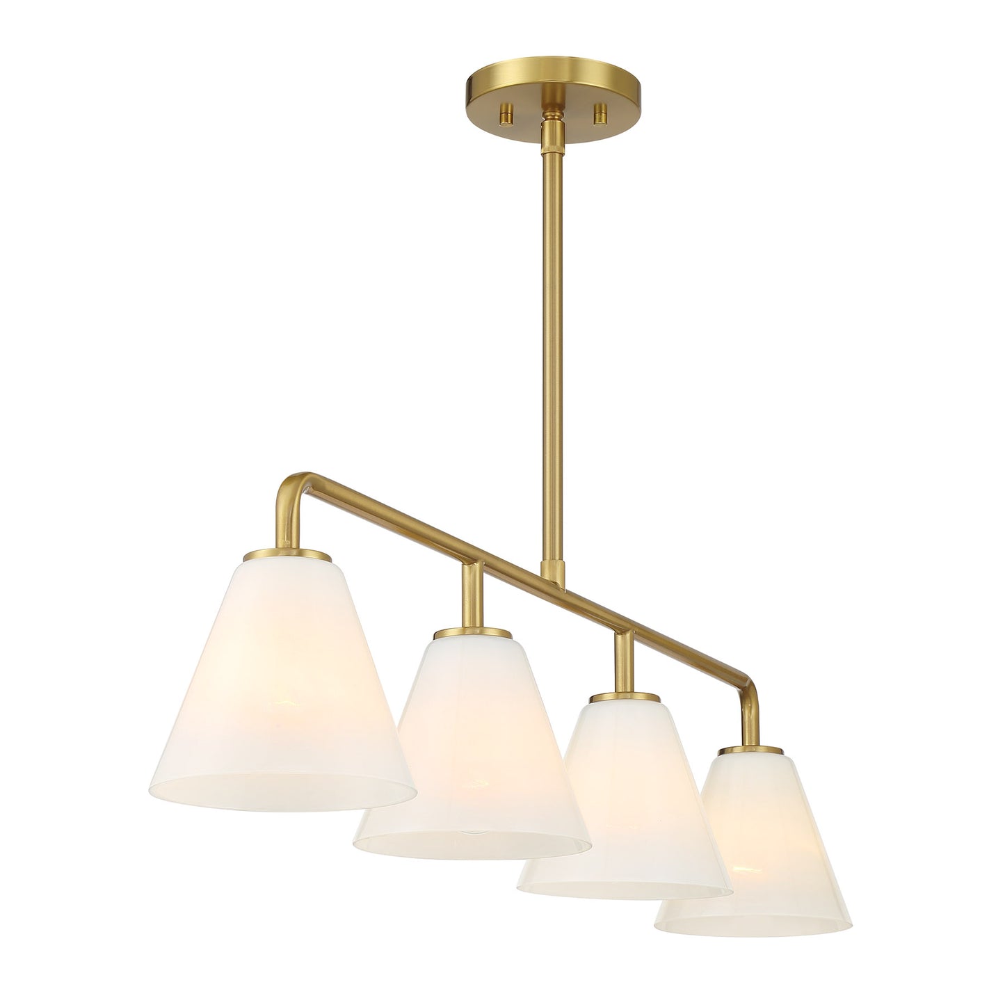 Blair 4-Light Linear Chandelier in Warm Brass