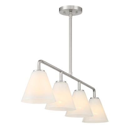 Blair 4-Light Linear Chandelier in Warm Brass