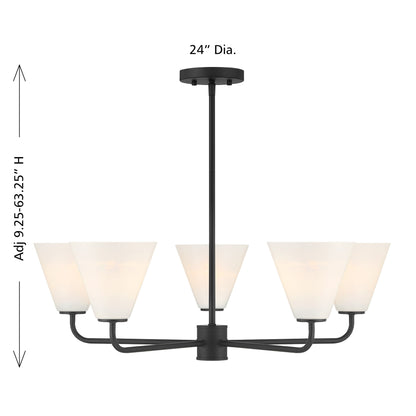 Blair 5-Light Chandelier in Warm Brass