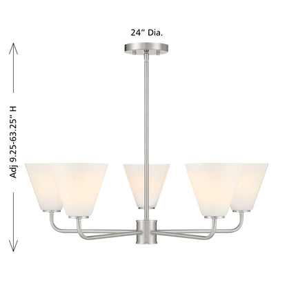 Blair 5-Light Chandelier in Warm Brass