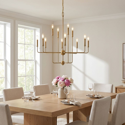 Avondale 12-Light Chandelier in Warm Brass