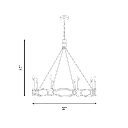 Savoy House Minette 8-Light Chandelier - dimensions