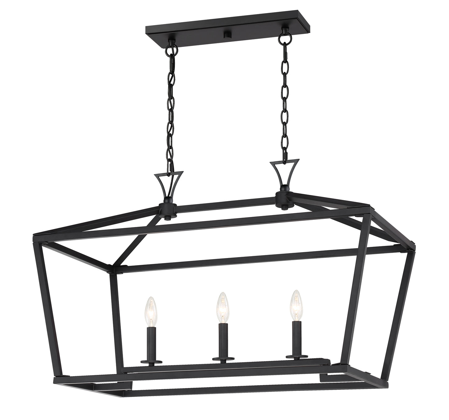 Townsend 3-Light Linear Chandelier in Warm Brass