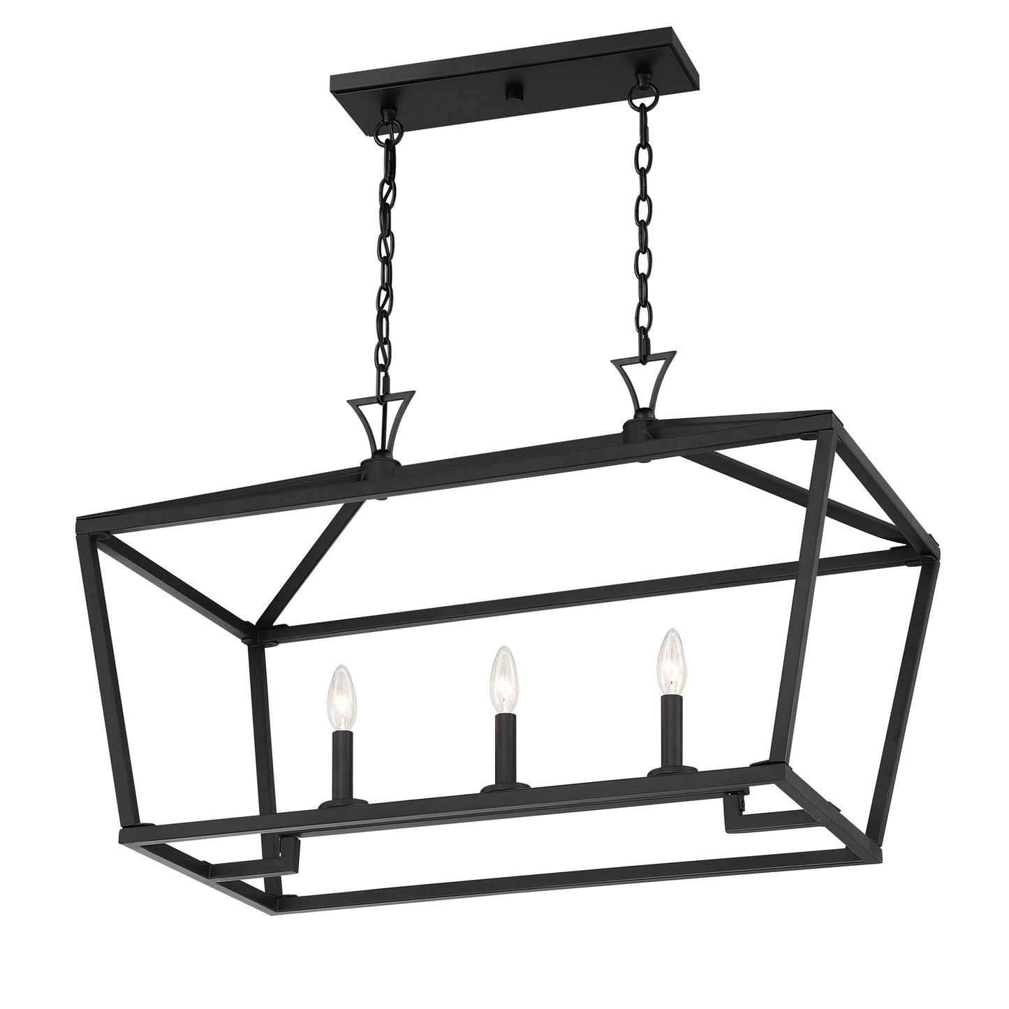 Townsend 3-Light Linear Chandelier in Warm Brass