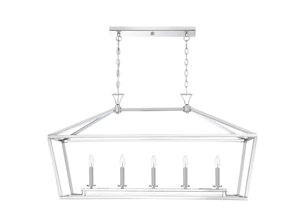 Townsend 5-Light Linear Chandelier in Polished Nickel