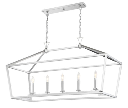 Townsend 5-Light Linear Chandelier in Polished Nickel